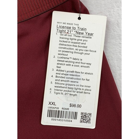 NEW Lululemon XXL Green‎ License to Train Tight Men's Tight Fit 21" - Picture 16 of 16